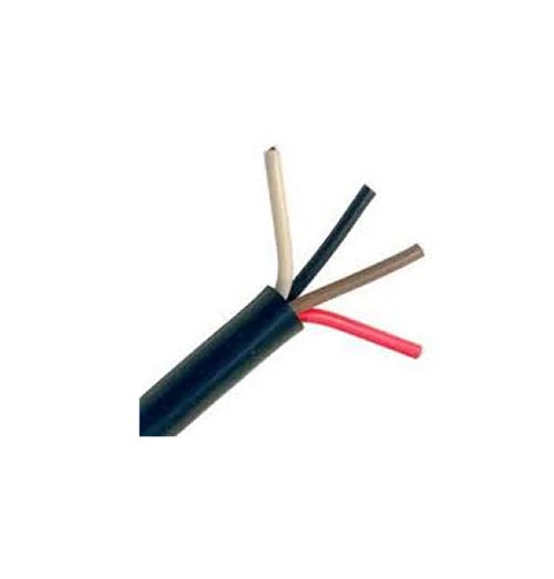 12/4 BLACK JACKET ROUND TRAILER WIRE BK/ RD/ WH/ BR, 8 ft.