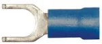 Vinyl Insulated Blue Flange Spade Terminal 16-14 Gauge #10 Stud - 100 Pack