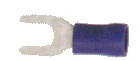 Vinyl Insulated Blue Spade Terminal 16-14 Gauge #8 Stud - 100 or 300 Pack - Image 3