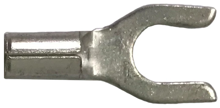 16-14 AWG Non-Insulated Spade Terminal - #6 Stud - 100 to 1000 Pack - Made in USA