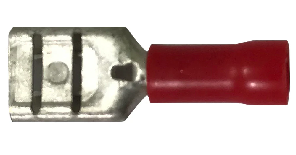 Vinyl Insulated Red Female Quick Disconnect Connector 22-18 Gauge .250 Tab - 100 to 500 Pack - Image 3