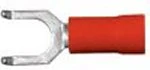 Vinyl Insulated Red Flange Spade Terminal 22-18 Gauge #10 Stud - 100 Pack - Image 2