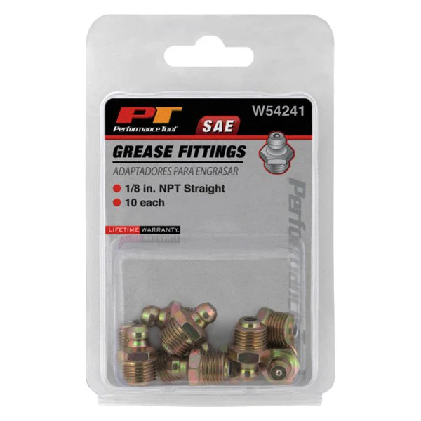 Long Straight Grease Fitting - 1/8" NPT x -27 SAE - 10 Pack - Image 2