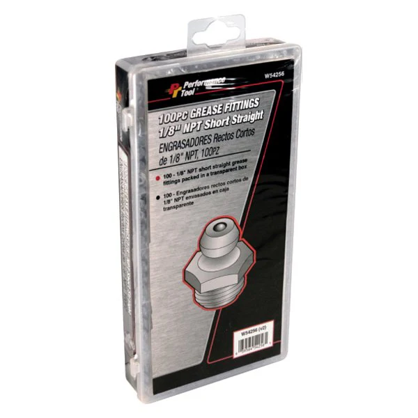 Short Straight Grease Fittings 1/8" NPT x -27 SAE - 100 Pack
