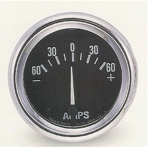 EQUUS EQ7556 2-9/16" Ammeter 60-0-60 Pro Series Chrome Bezel