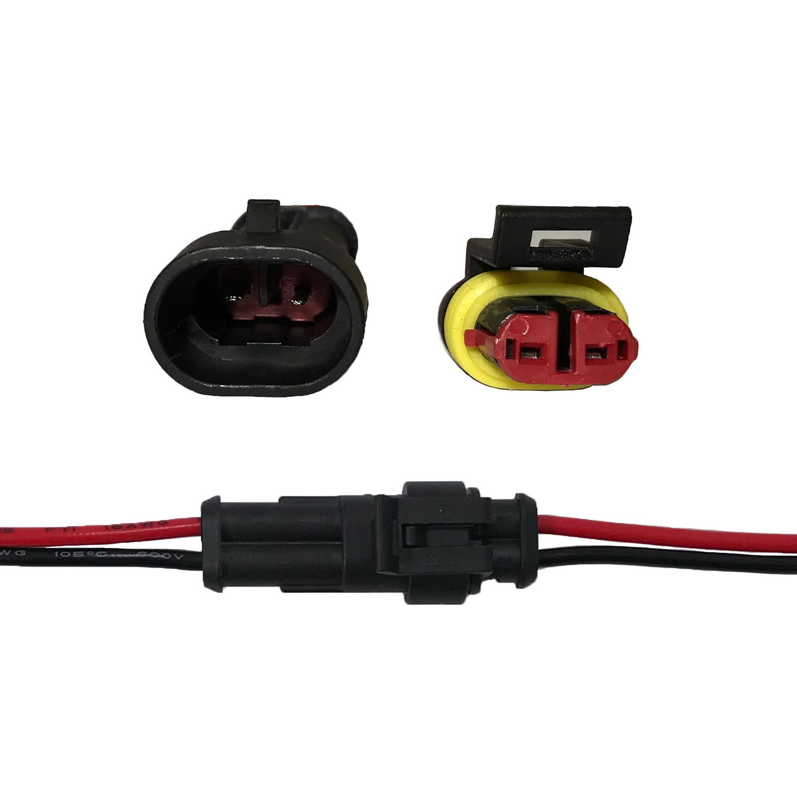 Waterproof 2 Pin 16 Gauge Plug In M/F Connector