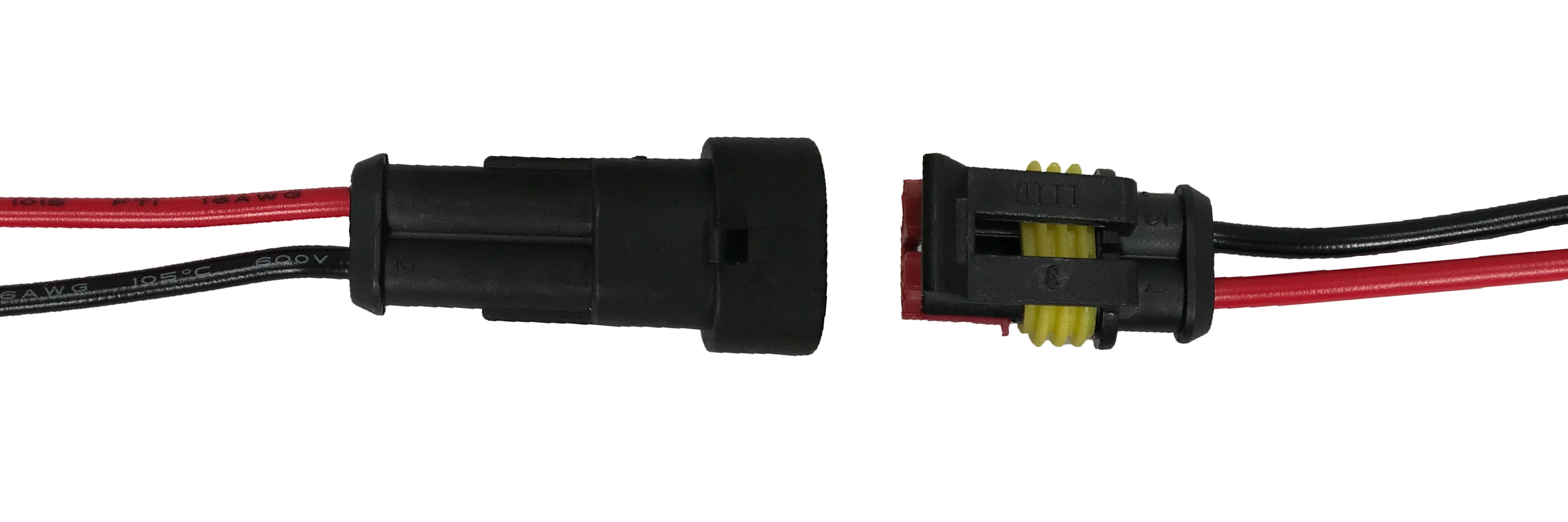 Waterproof 2 Pin 16 Gauge Plug In M/F Connector - Image 2
