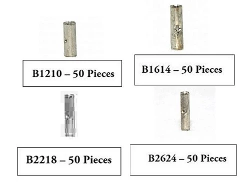 Non-Insulated Butt Connector Assortment Kit - 26-10 Gauge - 200 Pieces - Made in USA