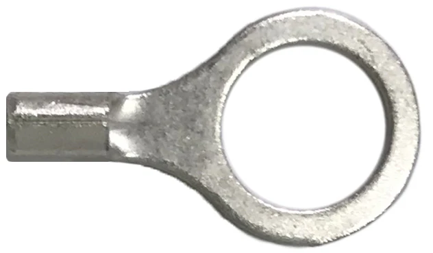 22-18 AWG Non-Insulated Ring Terminal - 3/8" Stud - 100 or 1000 Pack - Made in USA