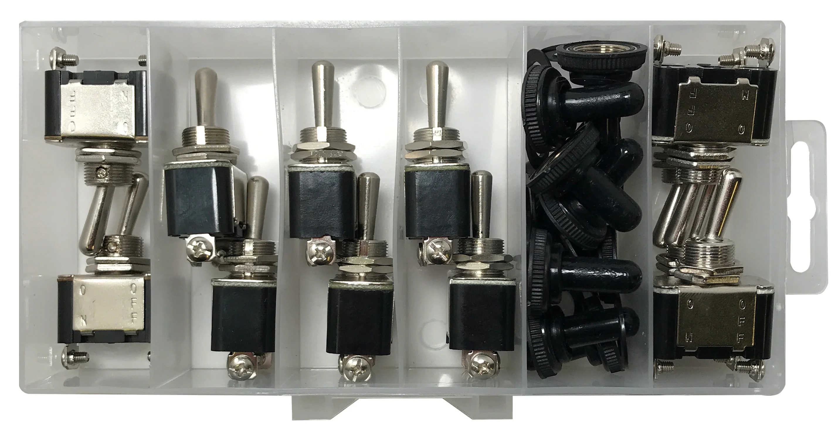 22 Piece Heavy Duty Metal Toggle Switch & Waterproof Cover Assortment Kit - 10 Amps @ 12 Volt