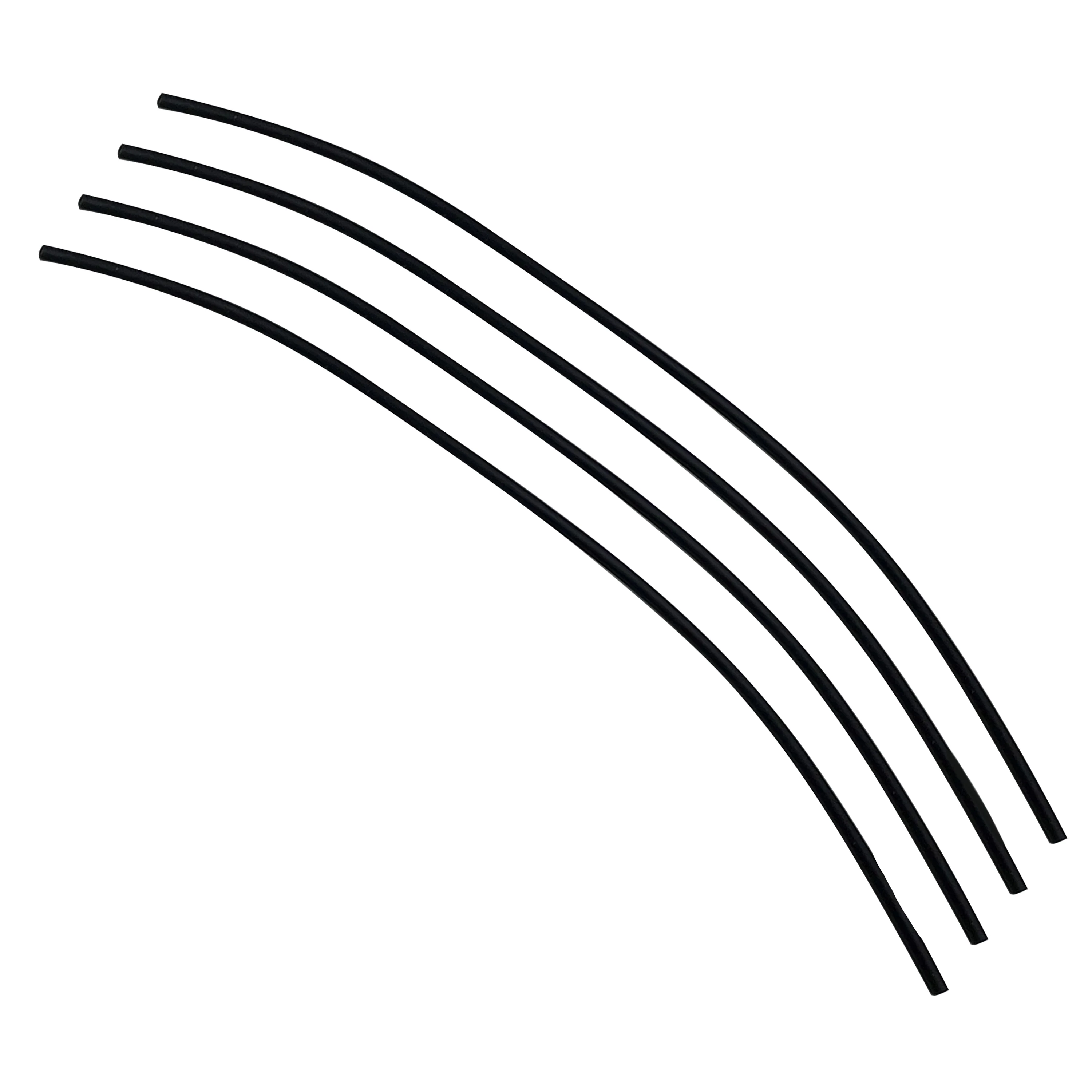 Flexible Thin Single Wall Non-Adhesive Heat Shrink Tubing 2:1 Black 3/64" ID - 48" Inch 4 Pack