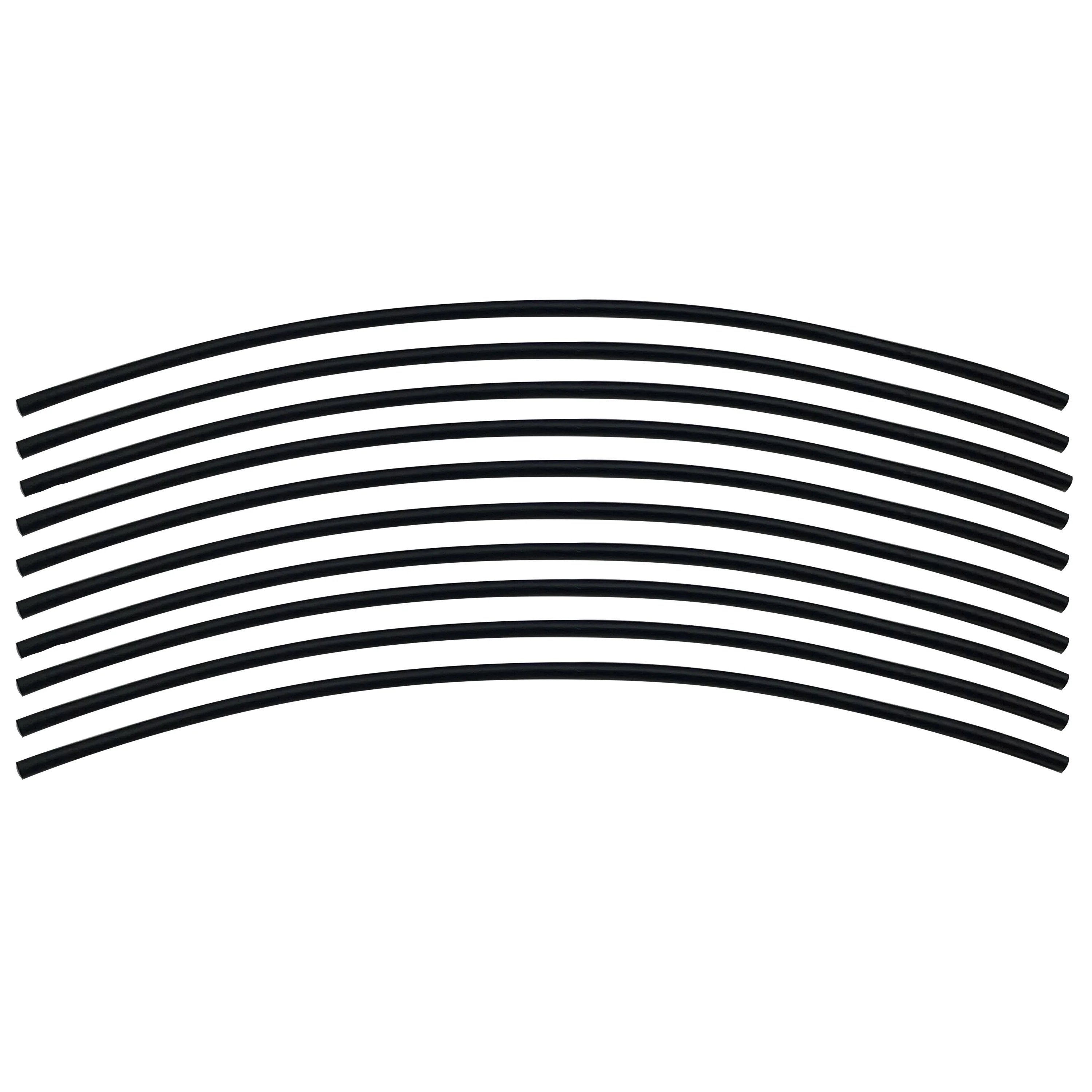 Flexible Thin Single Wall Non-Adhesive Heat Shrink Tubing 2:1 Black 1/16" ID - 12" Inch 10 Pack