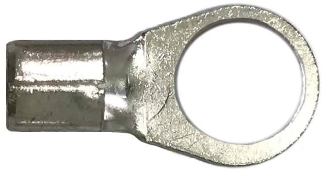 6 AWG Non-Insulated Ring Terminal - 1/2" Stud - 25 to 1000 Pack - Made in USA