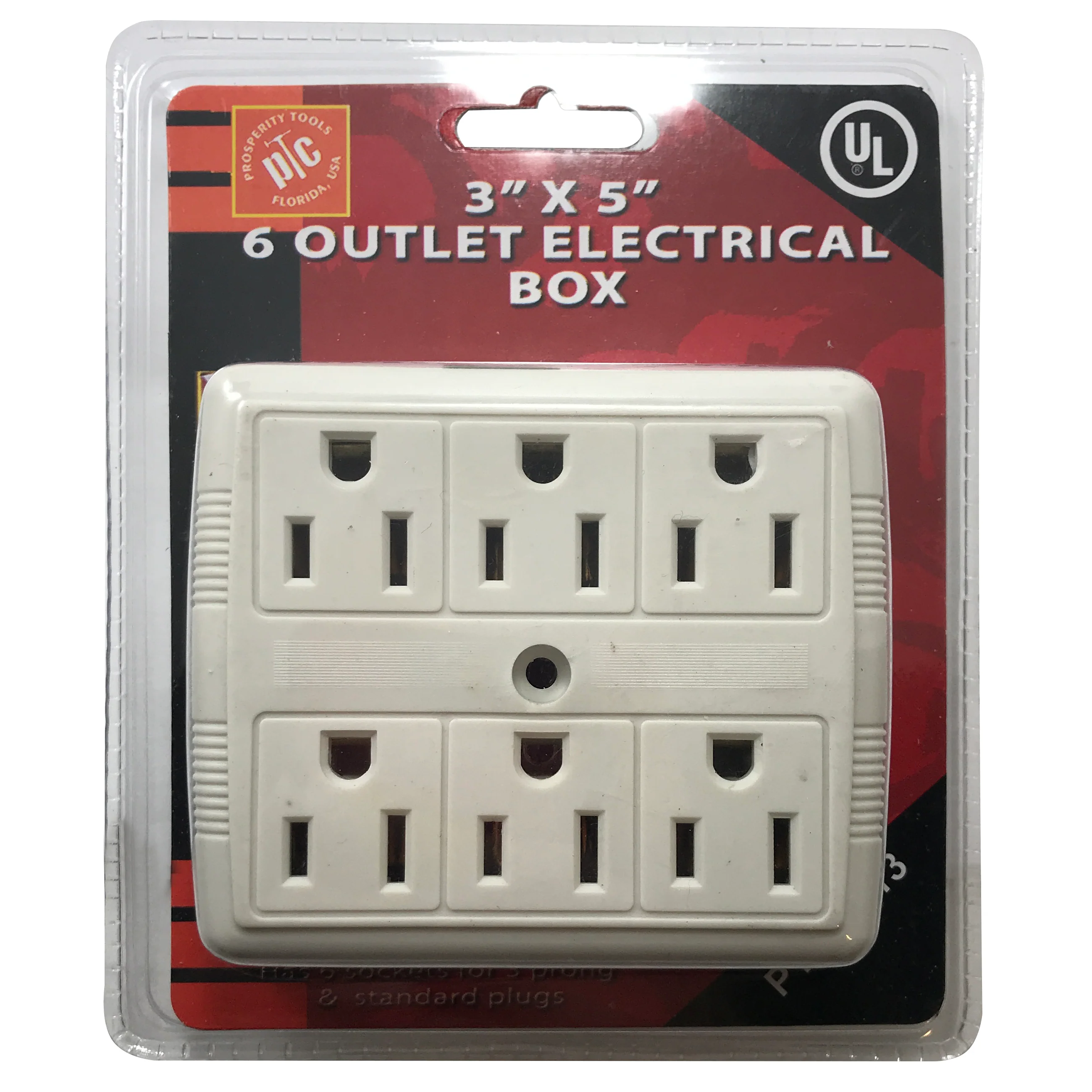 6-Outlet Electrical Wall Tap - Multi Plug Adapter - 15A 125V - UL Listed - Image 6