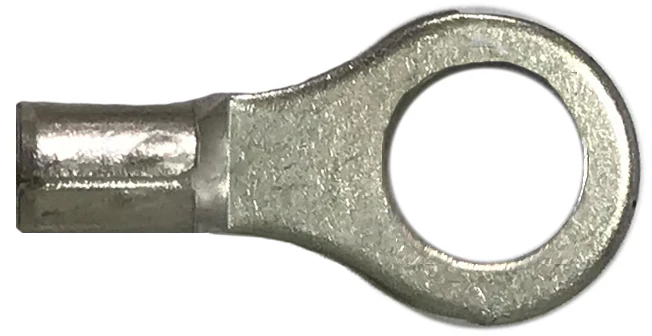 8 AWG Non-Insulated Ring Terminal - 5/16" Stud - 25 to 1000 Pack - Made in USA