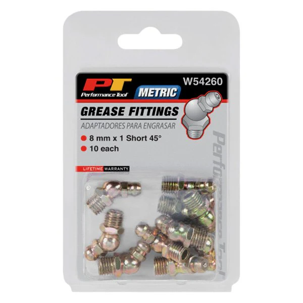 Short 45 Degree Grease Fittings 8 MM x 1 Metric - 10 Pack - Image 2