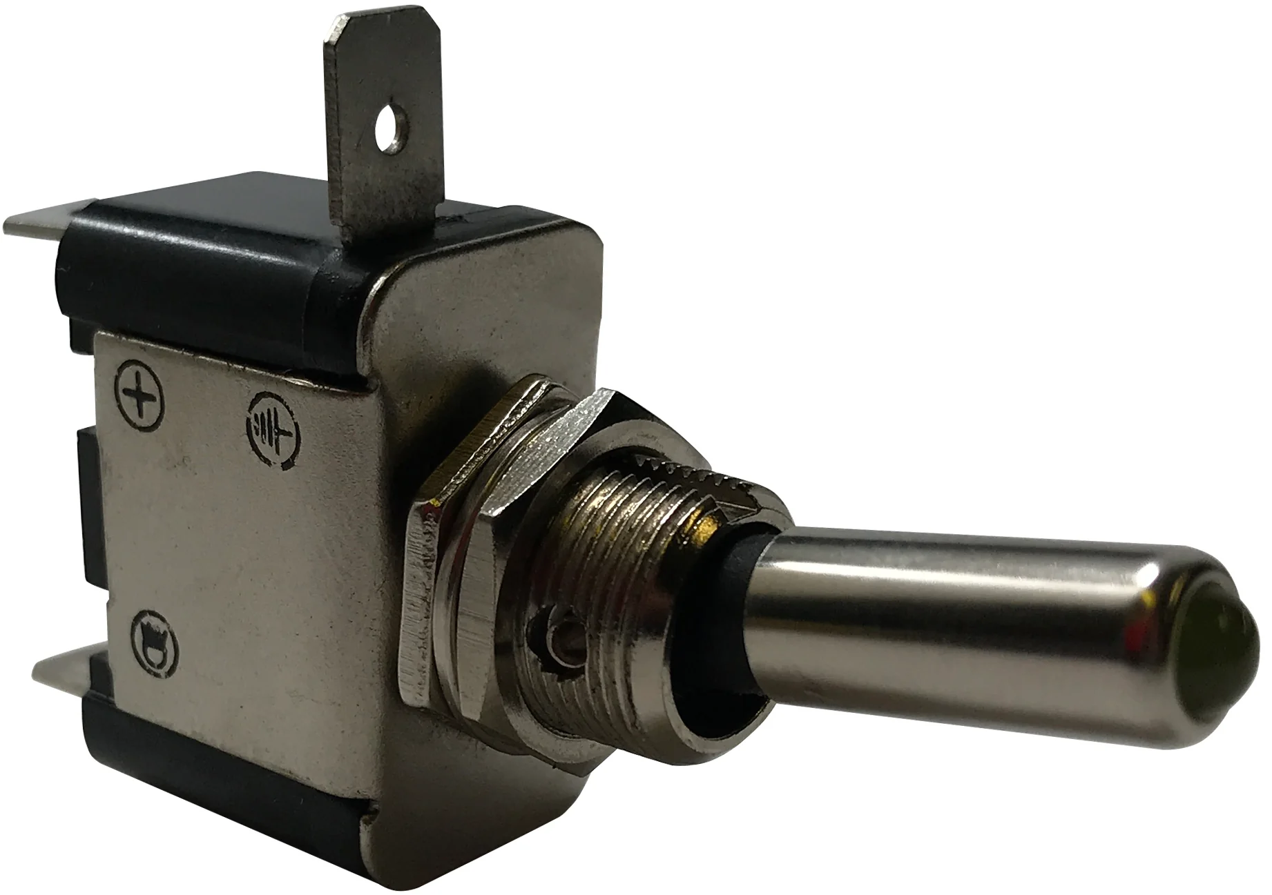 Amber LED Toggle Switch - SPST ON/OFF - 20A @ 12V - Fits 12.5mm Hole - 1 or 2 Pack