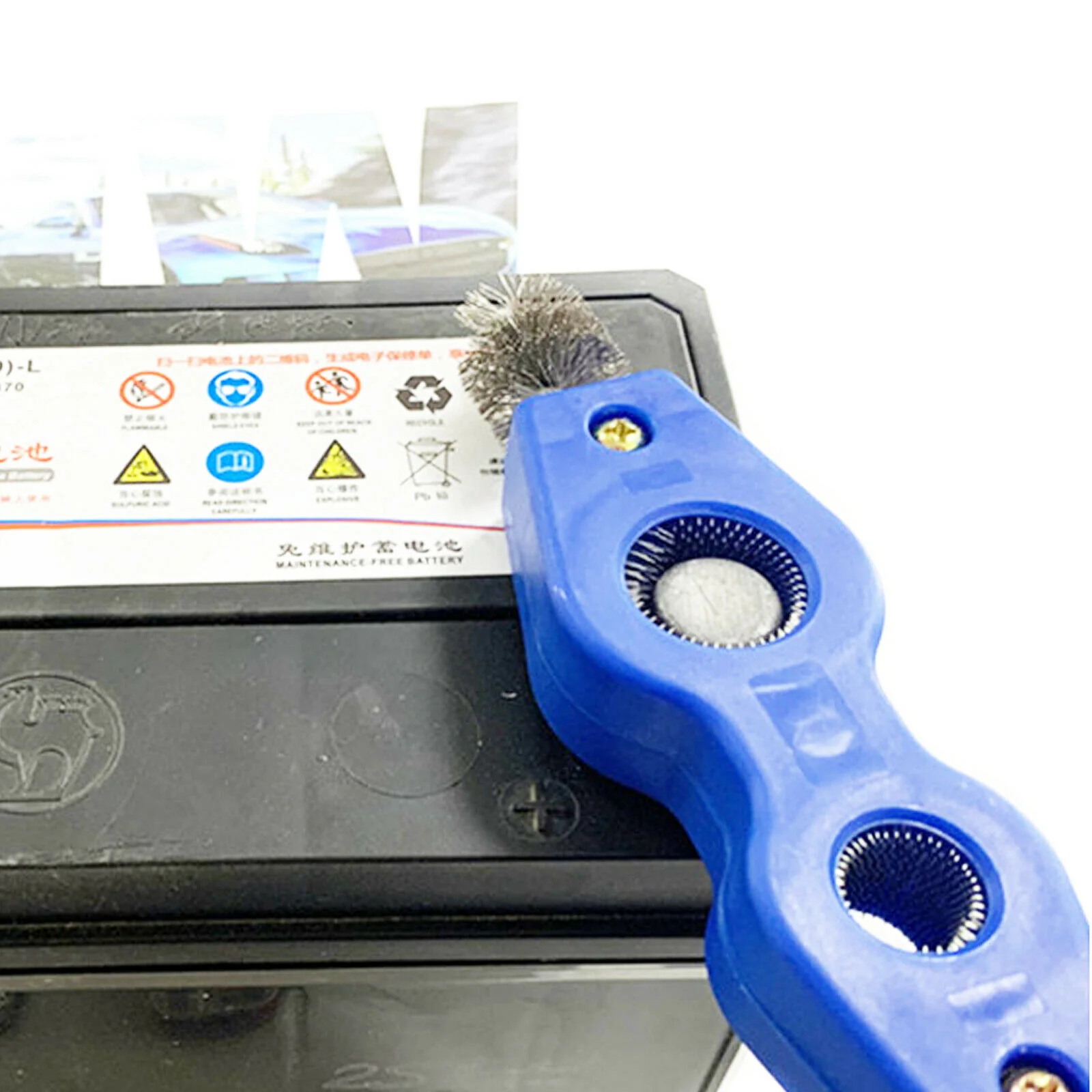 7" Wire Brush Battery Terminal Post Cleaning Tool & Plumbers Copper Pipe Cleaner 4 in 1 - 1 or 2 Pack - Image 7