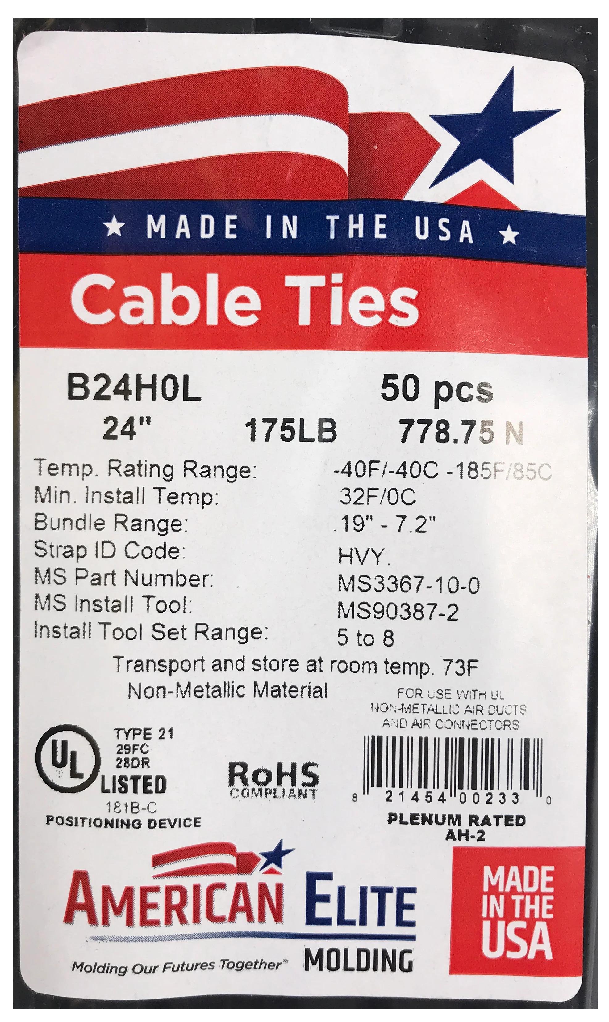 Heavy Duty Black 24" Inch Cable Ties 175 lbs - 50 or 100 Pack - Image 3