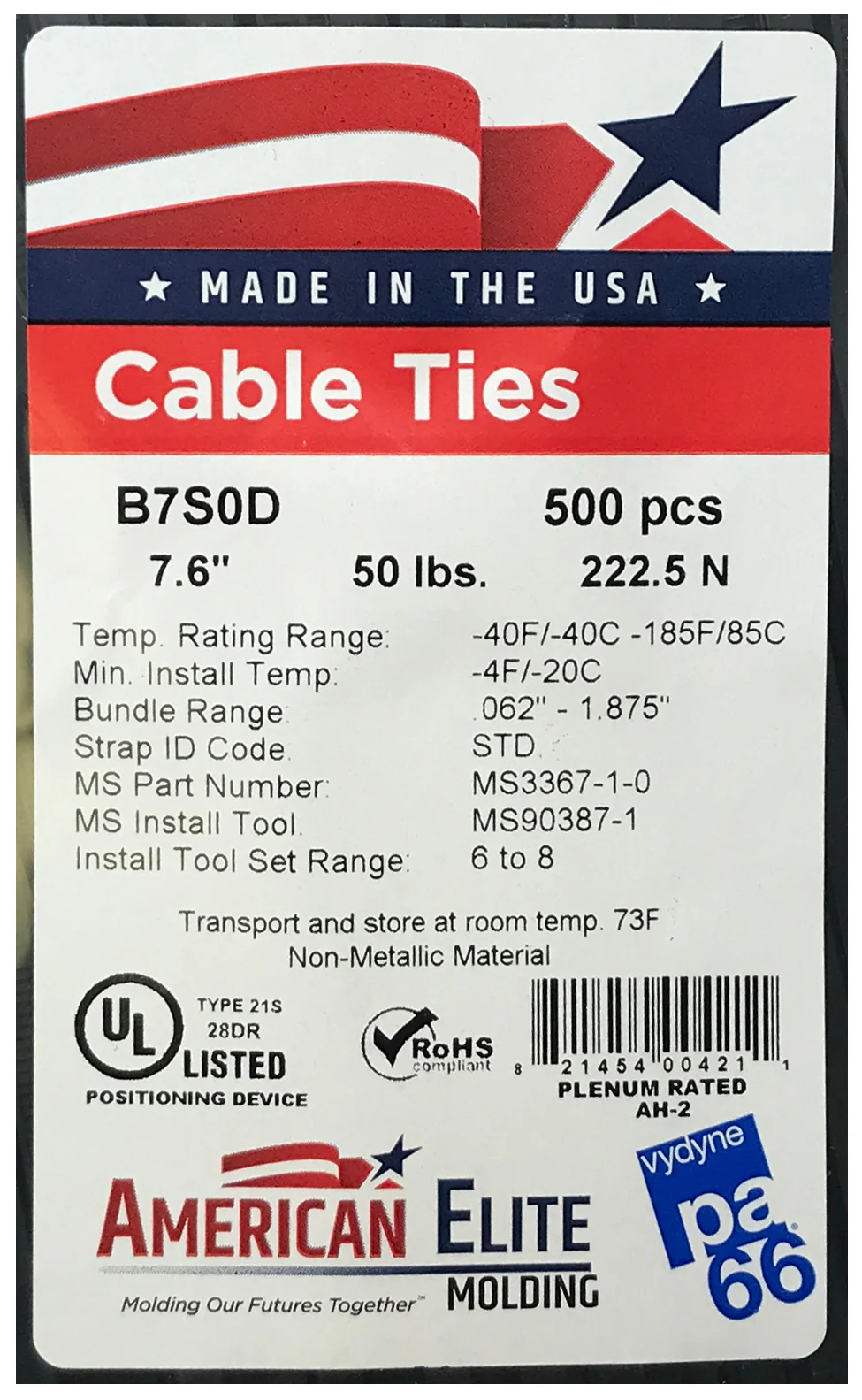 7" Black Cable Ties - 50 lb Tensile Strength - 100 or 1000 Pack - Image 3