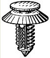 Black Nylon Door Trim Panel Retainer Bottom Head Diameter 25/32", Top Head Diameter 1/2",Stem Diamet - 25 or 100 Pack - Image 2