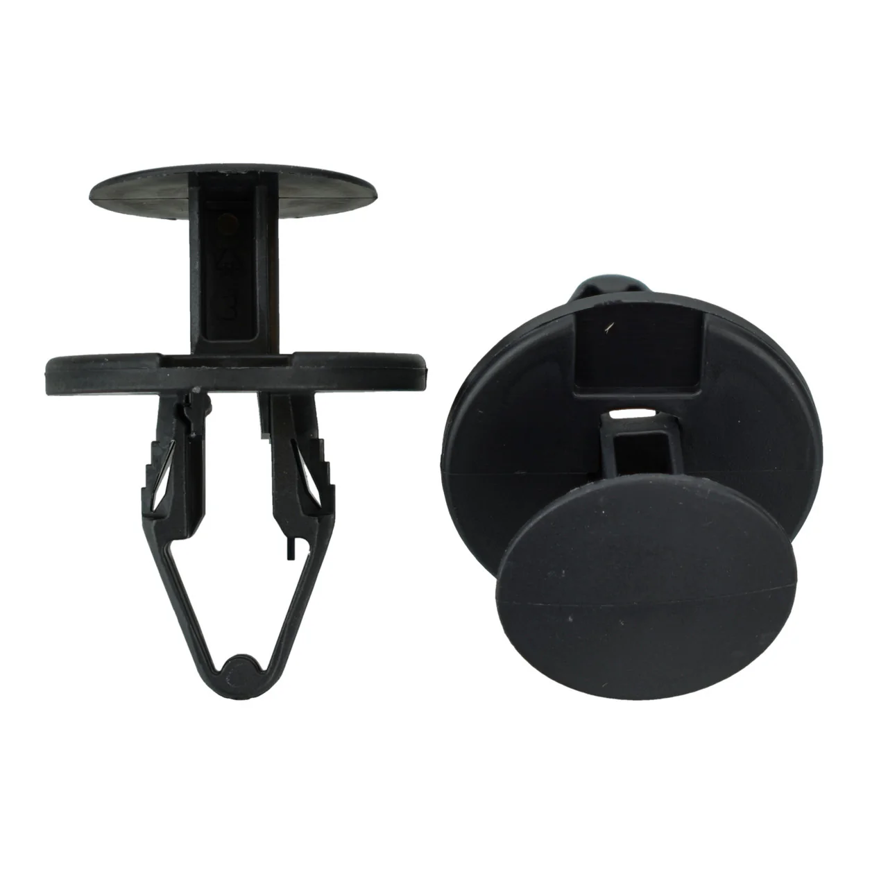 Black Nylon Ergo Tufloks Push Retainer Clips - 13/32" Hole - 20 MM Stem - 15 Pack - Image 2
