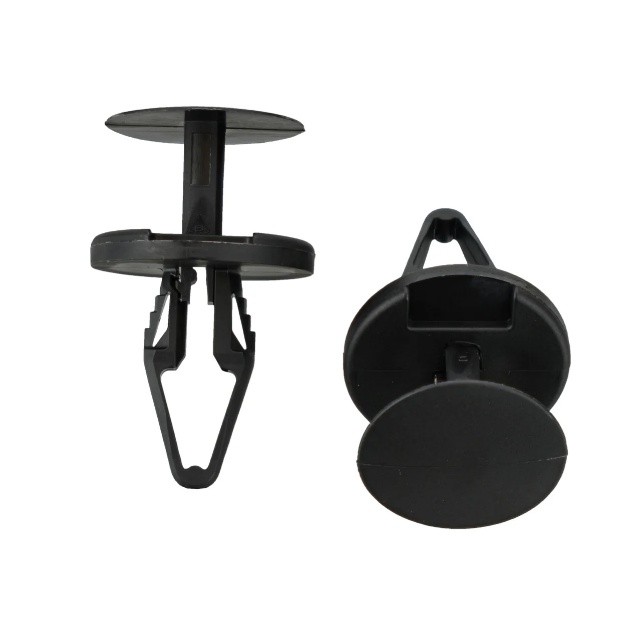 Black Nylon Ergo Tufloks Push Retainer Clips - 1/4" Hole - 17.5 MM Stem - 25 Pack - Image 2