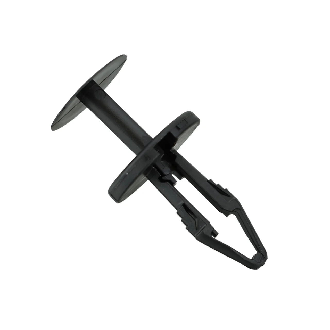 Black Nylon Ergo Tufloks Push Retainer Clips - 1/4" Hole - 22 MM Stem - 25 Pack