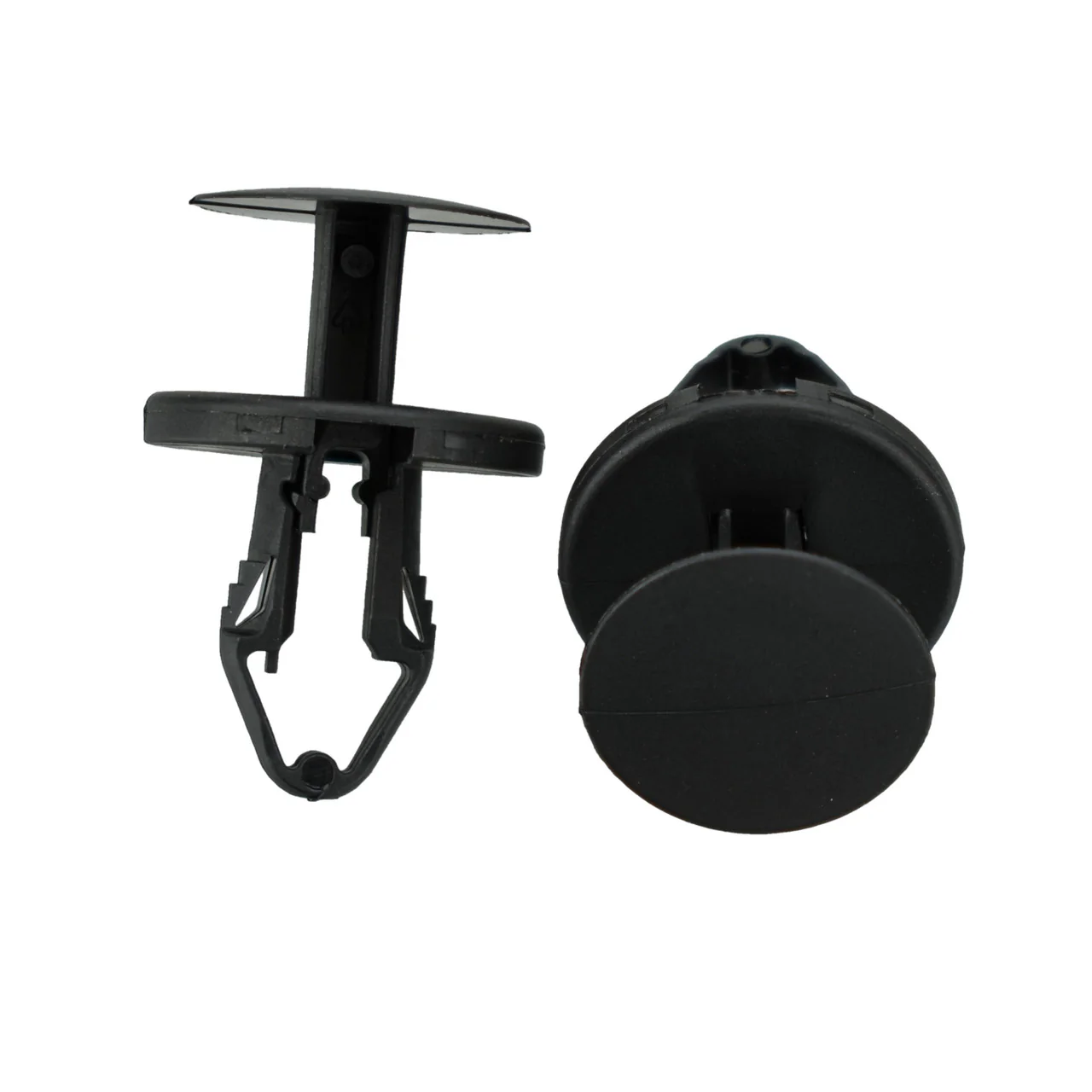 Black Nylon Ergo Tufloks Push Retainer Clips - 5/16" Hole - 16 MM Stem - 25 Pack - Image 2