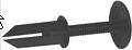 Black Nylon Instrument Panel Grille Retainer With Textured Head 1/4" (6.4mm) Hole Size - 25 or 100 Pack - Image 2