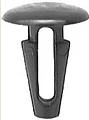 Black Nylon Retaining Clip Head Diameter 13mm, Stem Length 15mm, Fits Into 5mm Hole Toyota # 90467-0 - 25 or 100 Pack - Image 2