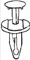 Black Nylon Wheel Opening Molding Push-Type Retainer Head Diameter 19/32", Stem Length 3/4" - 25 or 100 Pack - Image 2