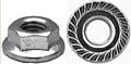 Black Phosphate Finish Metric Hex Flange Nut 6- 1.00mm, 10mm Hex Size, 6mm O.D. Serrated Washer - 25 or 100 Pack