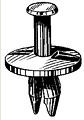 Black Universal Nylon Fascia Retainer Head Diameter 1", Stem Length 23/32", Fits Into 3/8" Hole GM - 25 or 100 Pack - Image 2