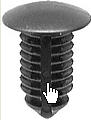 Black Universal Nylon Trim Panel Retainer Head Diameter 5/8", Stem Diameter 3/8", Stem Length 3/4" - 25 or 100 Pack - Image 2