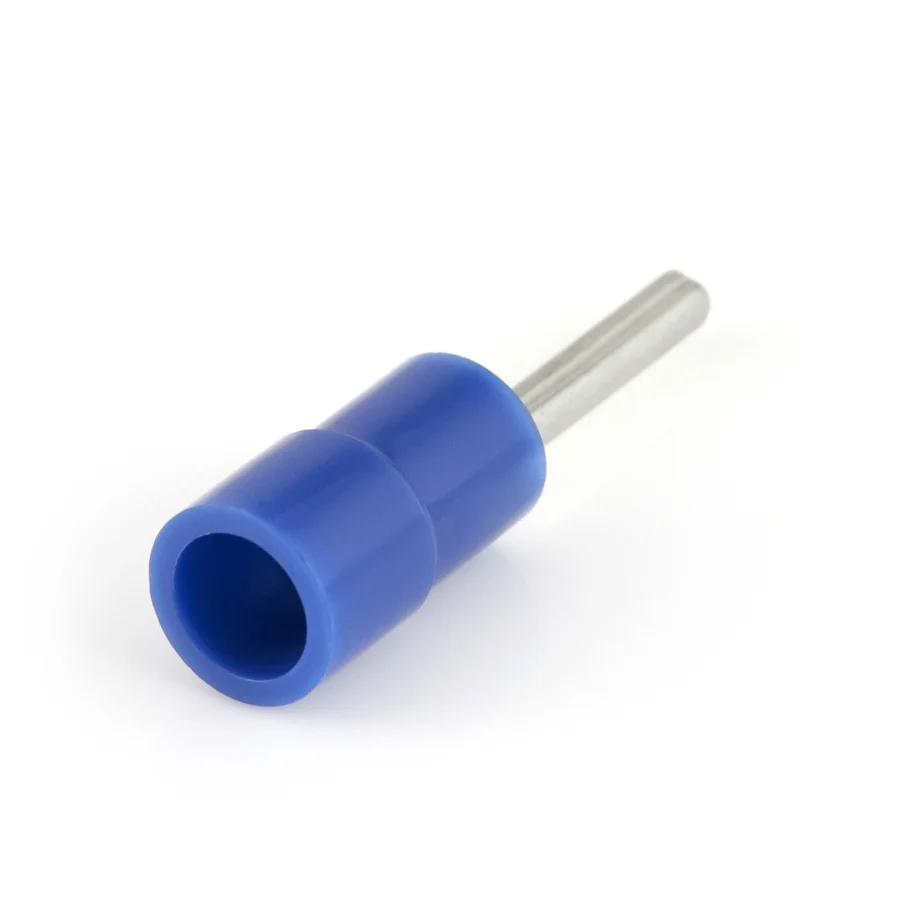 Vinyl Insulated Blue Funnel Entry Pin Terminal Connector 16-14 Gauge - 100 Pack - Image 2
