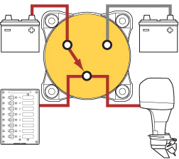 Blue Sea 9001e Marine 4-Position Dual Boat Battery Selector Switch - OFF/1/1+2/2 - Image 11