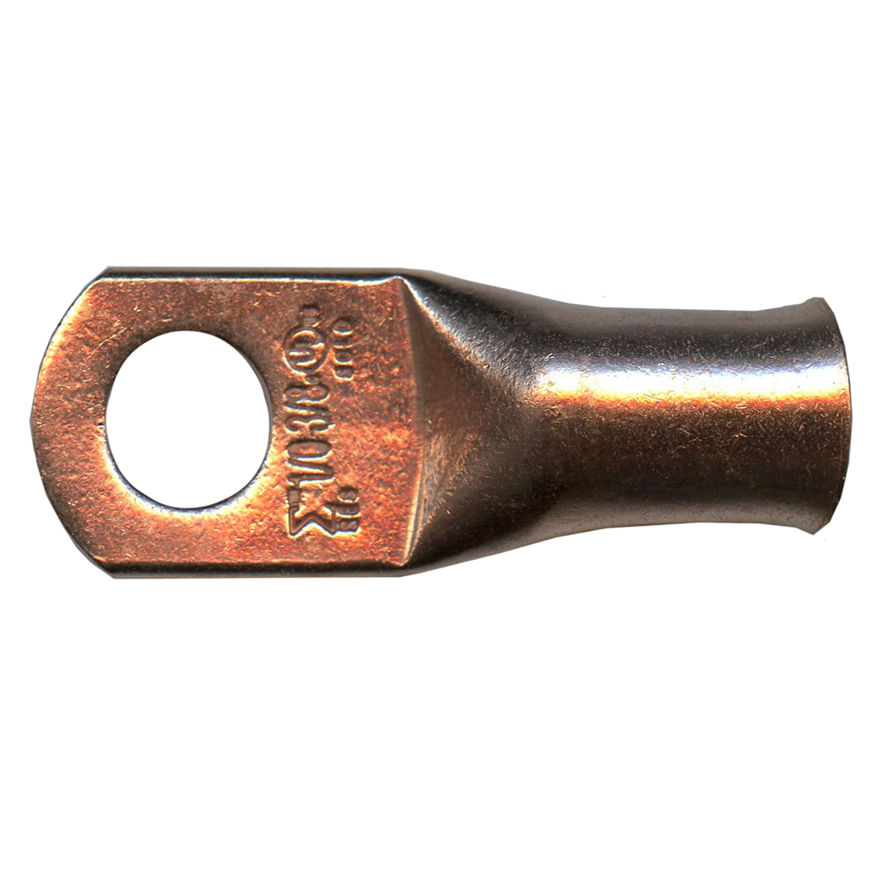 1/0 AWG Copper Lug - 3/8" Ring Terminal - 10 or 100 Pack