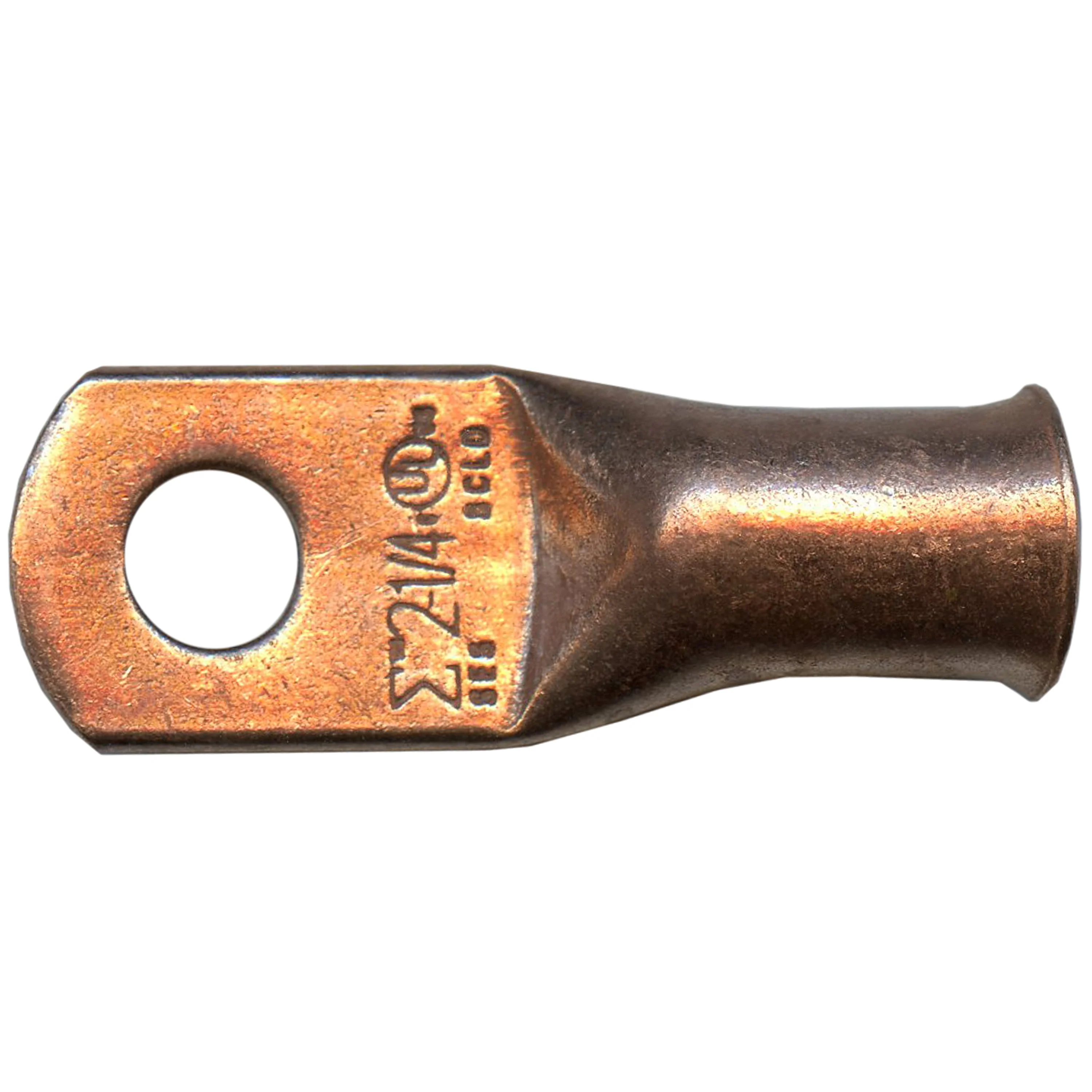 2 AWG Copper Lug - 1/4" Ring Terminal - 10 or 100 Pack