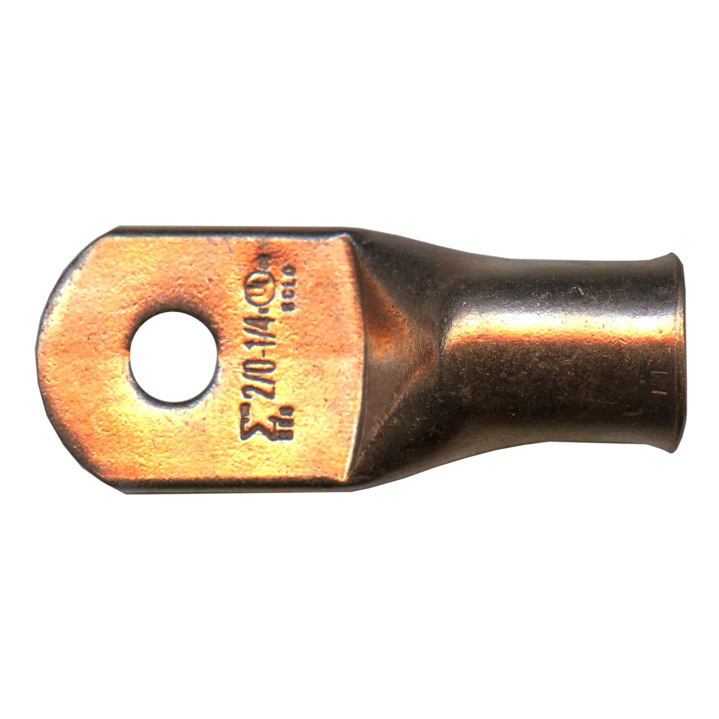 2/0 AWG Copper Lug - 1/4" Ring Terminal - 10 or 100 Pack