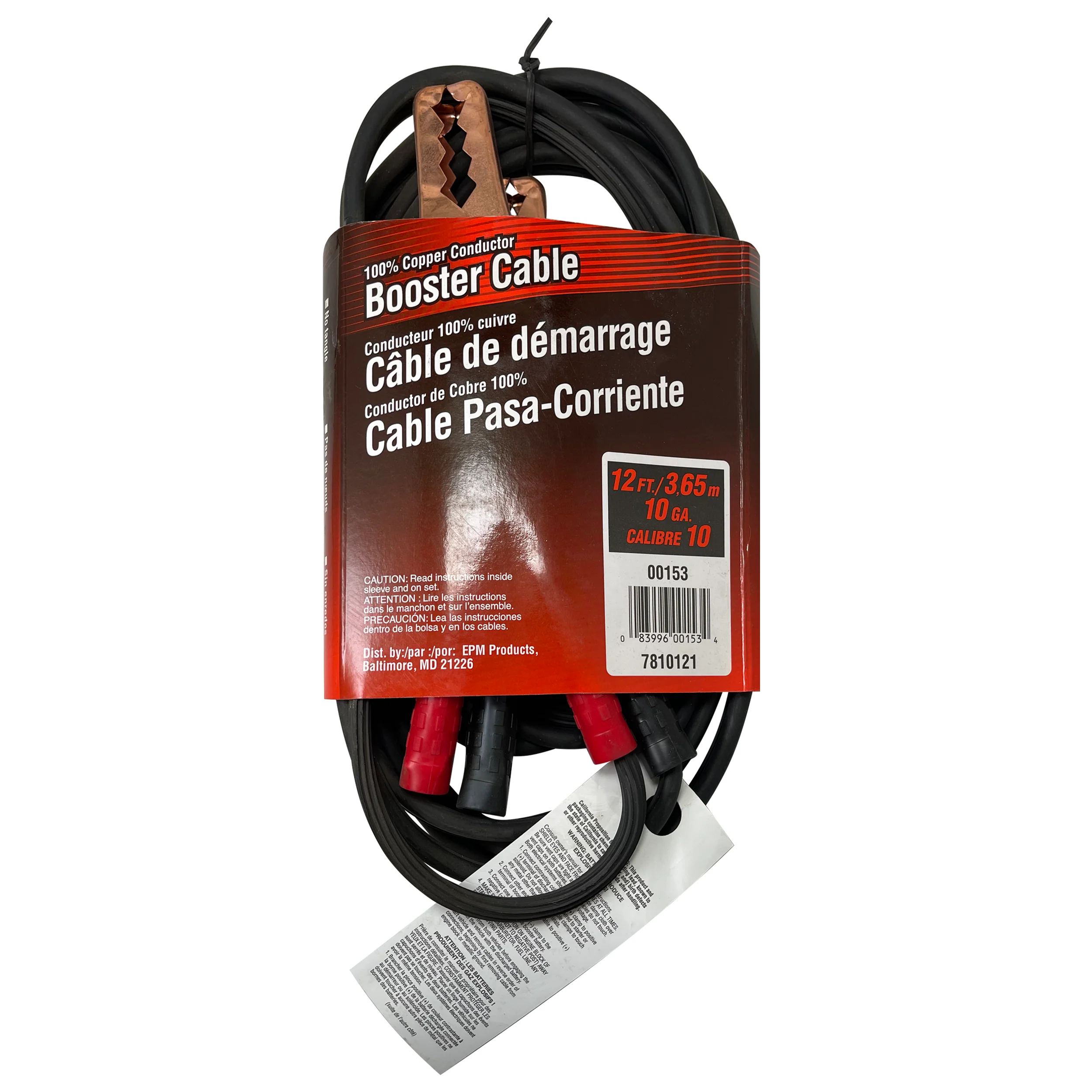 Deka 00153 Heavy Duty 12 FT 10 Gauge Booster Emergency Battery Jumper Cable - Image 4