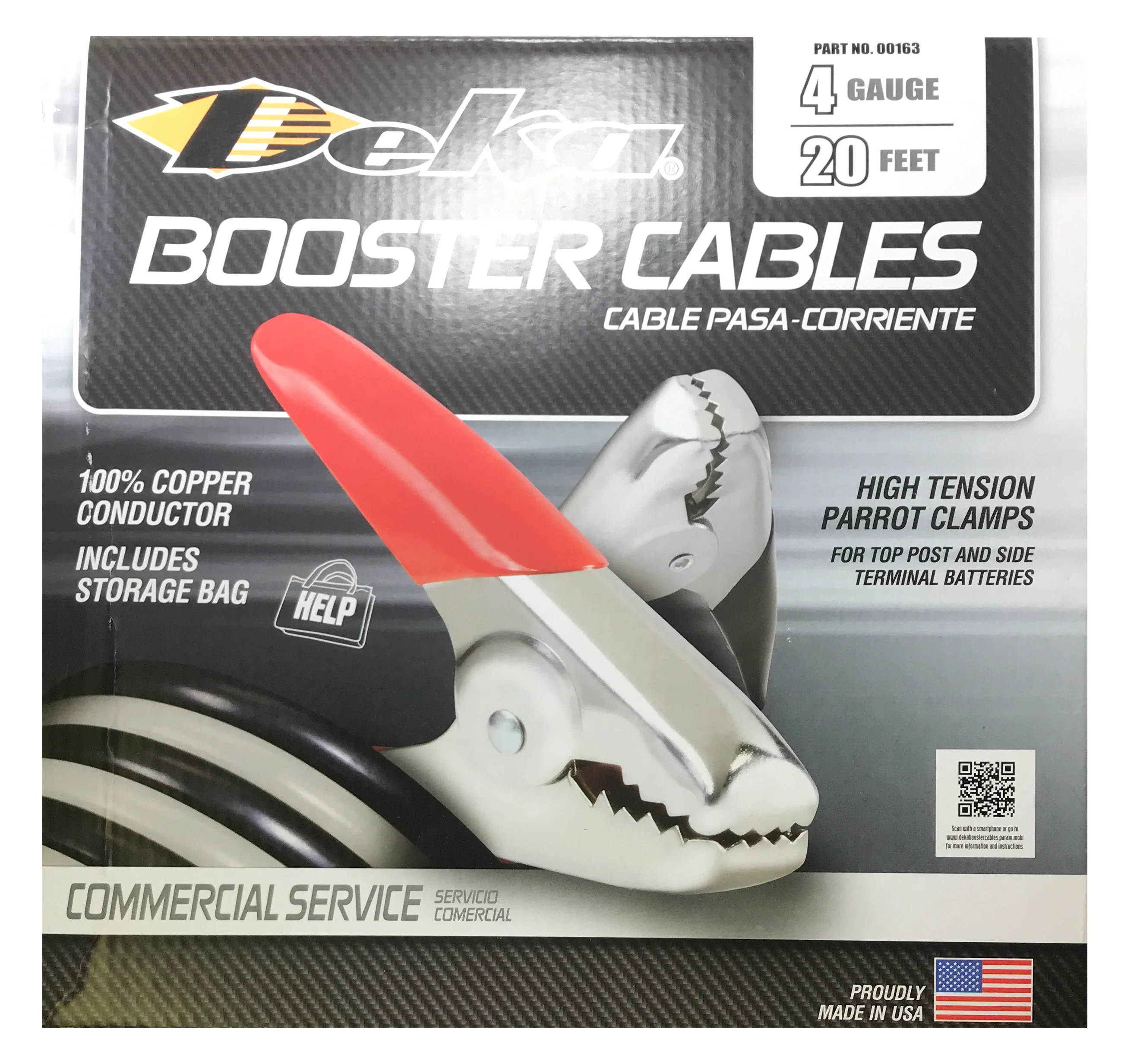 Deka 00163 Heavy Duty 20 FT 4 Gauge Booster Emergency Battery Jumper Cable - USA - Image 4