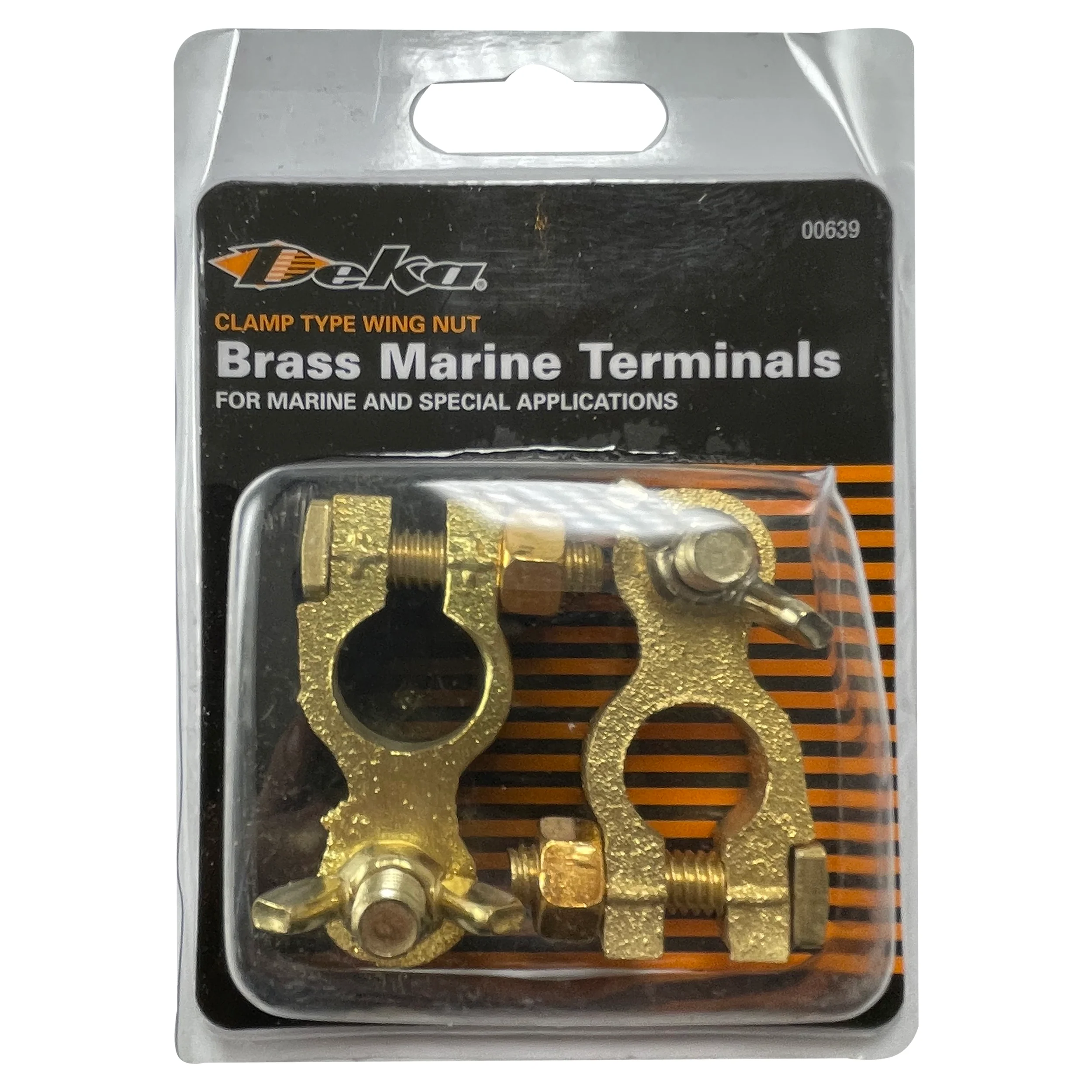 Deka #00639 (2) Brass Battery Terminals Clamp Type Wing Nut Marine & Special App - Image 6