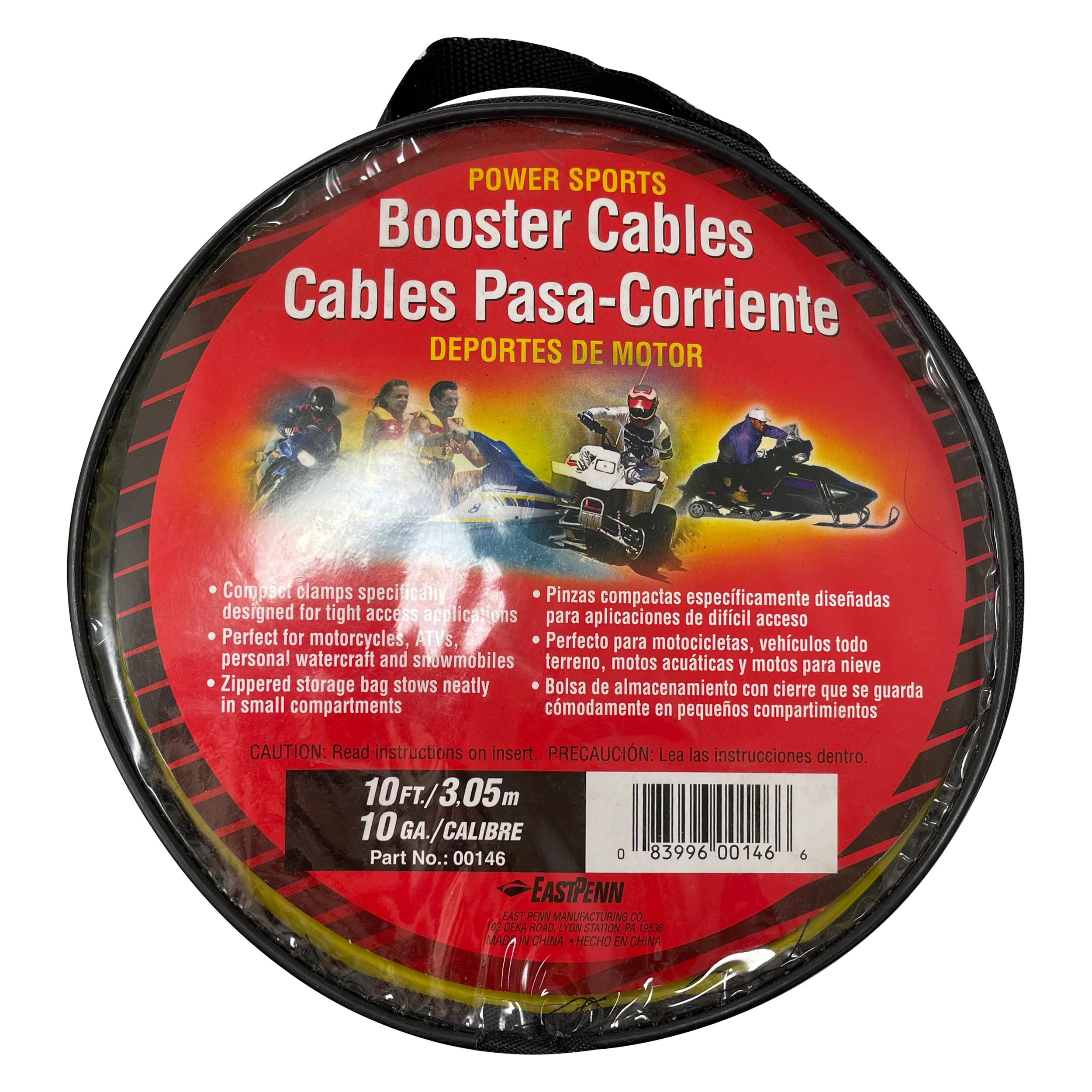 Deka 10 Gauge x 10 FT Copper Booster Jumper Cables 50 Amp Clamp for Car Battery - Image 3