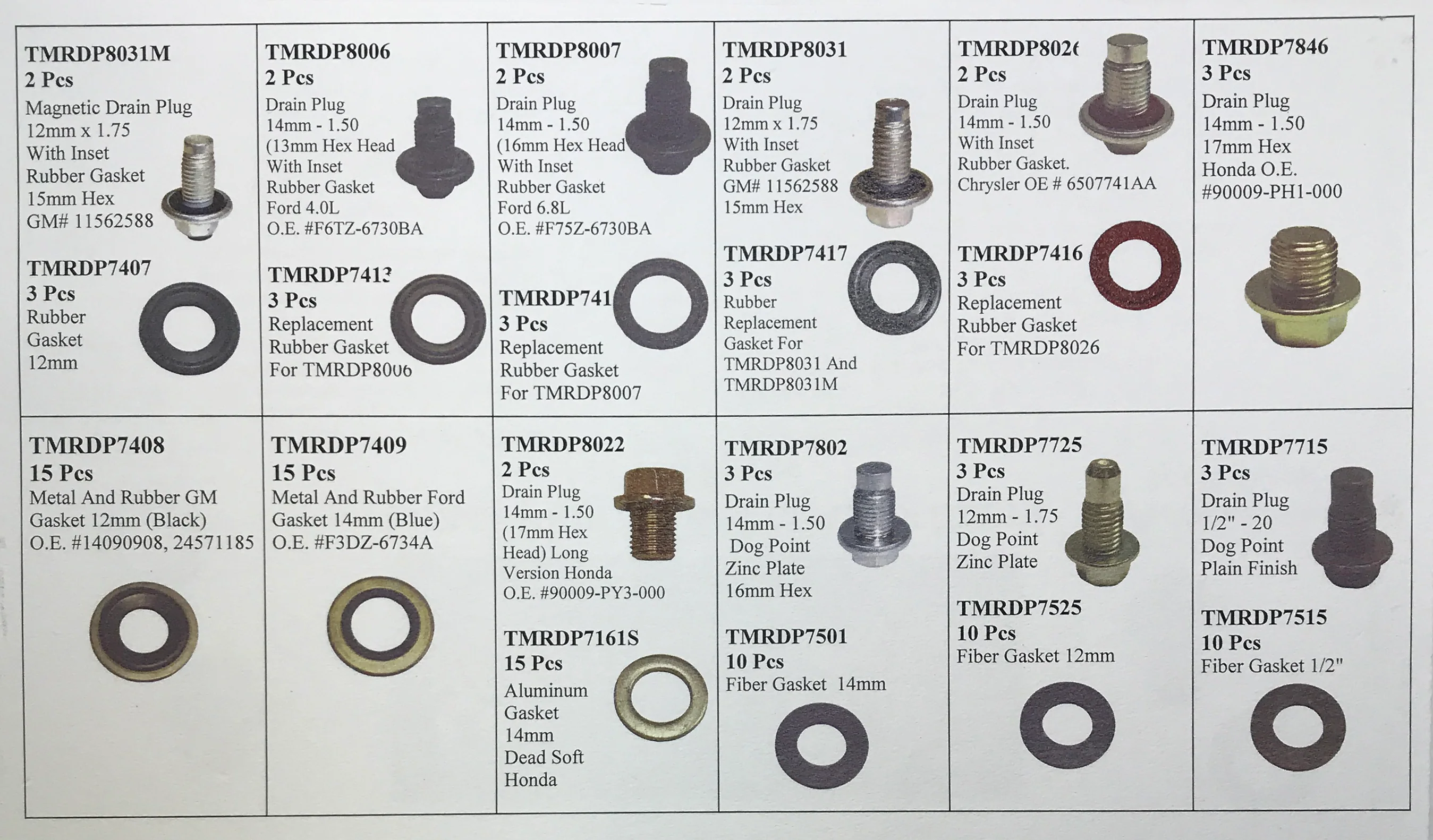 114 Piece Oil Drain Plug & Gasket Assortment Kit - "For Newer Car Applications" - Image 3