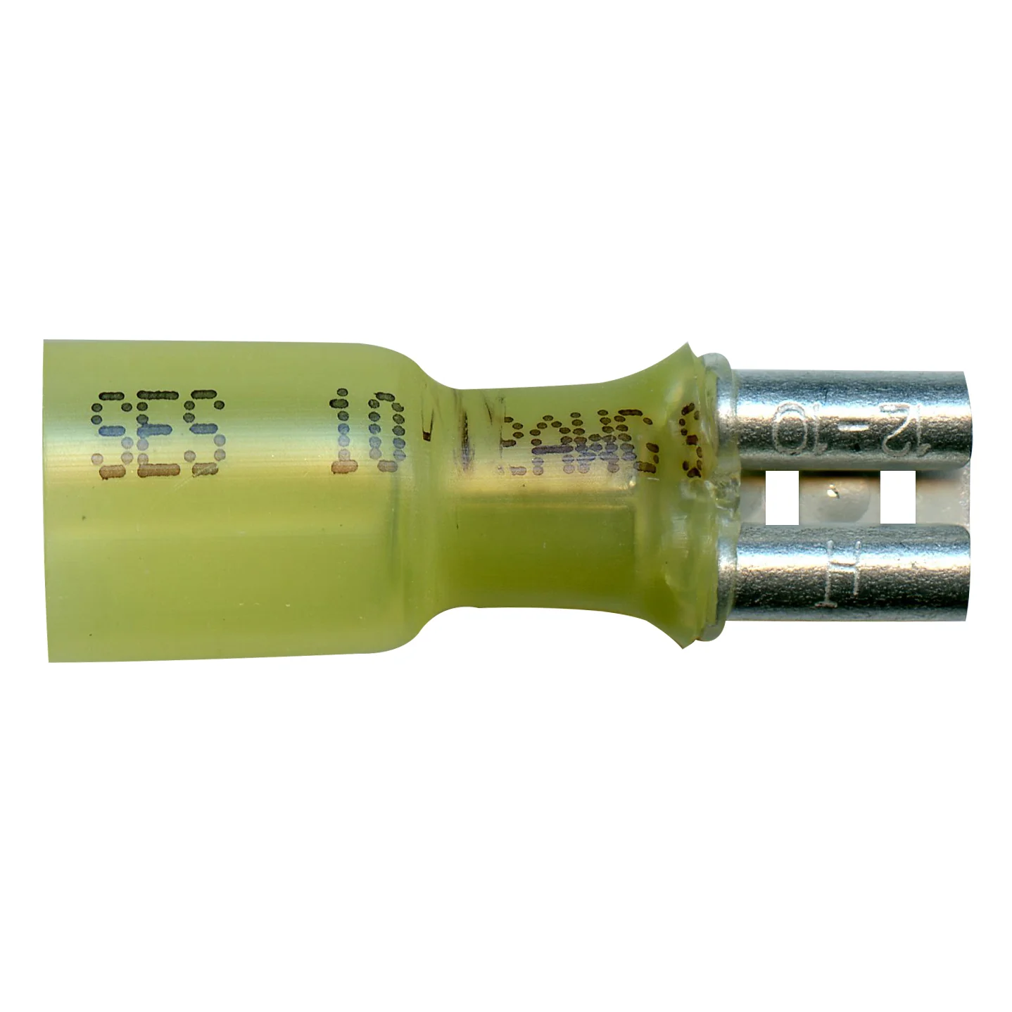 12-10 AWG Yellow Female Quick Disconnect - Heat Shrink & Crimp .250 Tab - 10 to 500 Pack