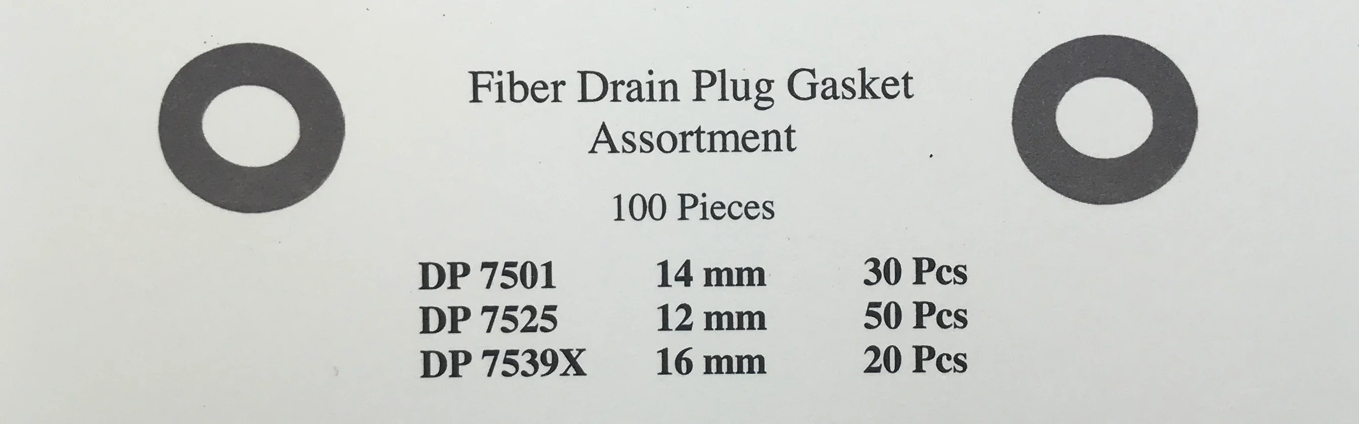 100 Piece Fiber Oil Drain Plug Gasket Assortment Kit - Image 4
