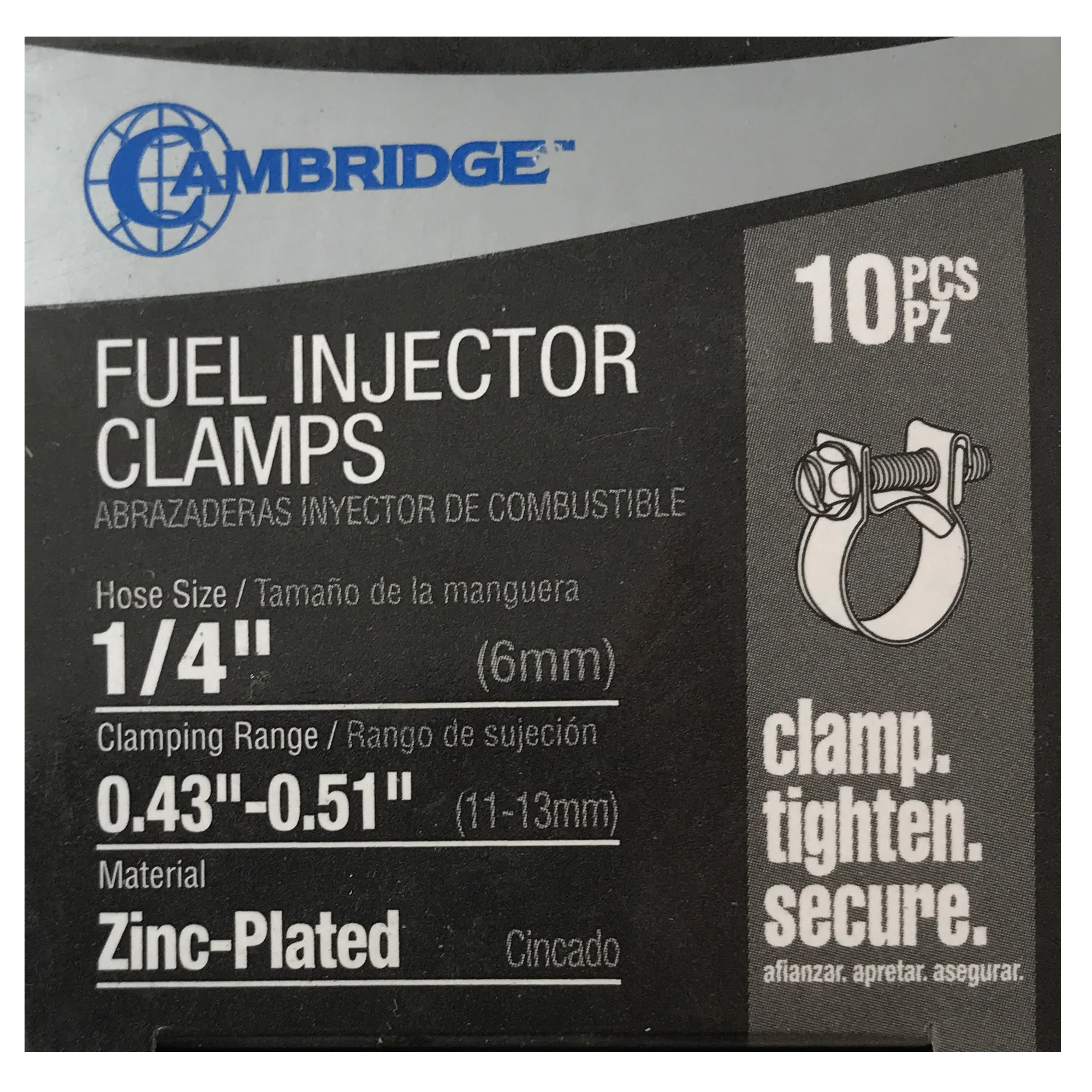Fuel Injection Hose Clamps - Solid Band - 1/4" - 10 or 100 Pack - Image 2