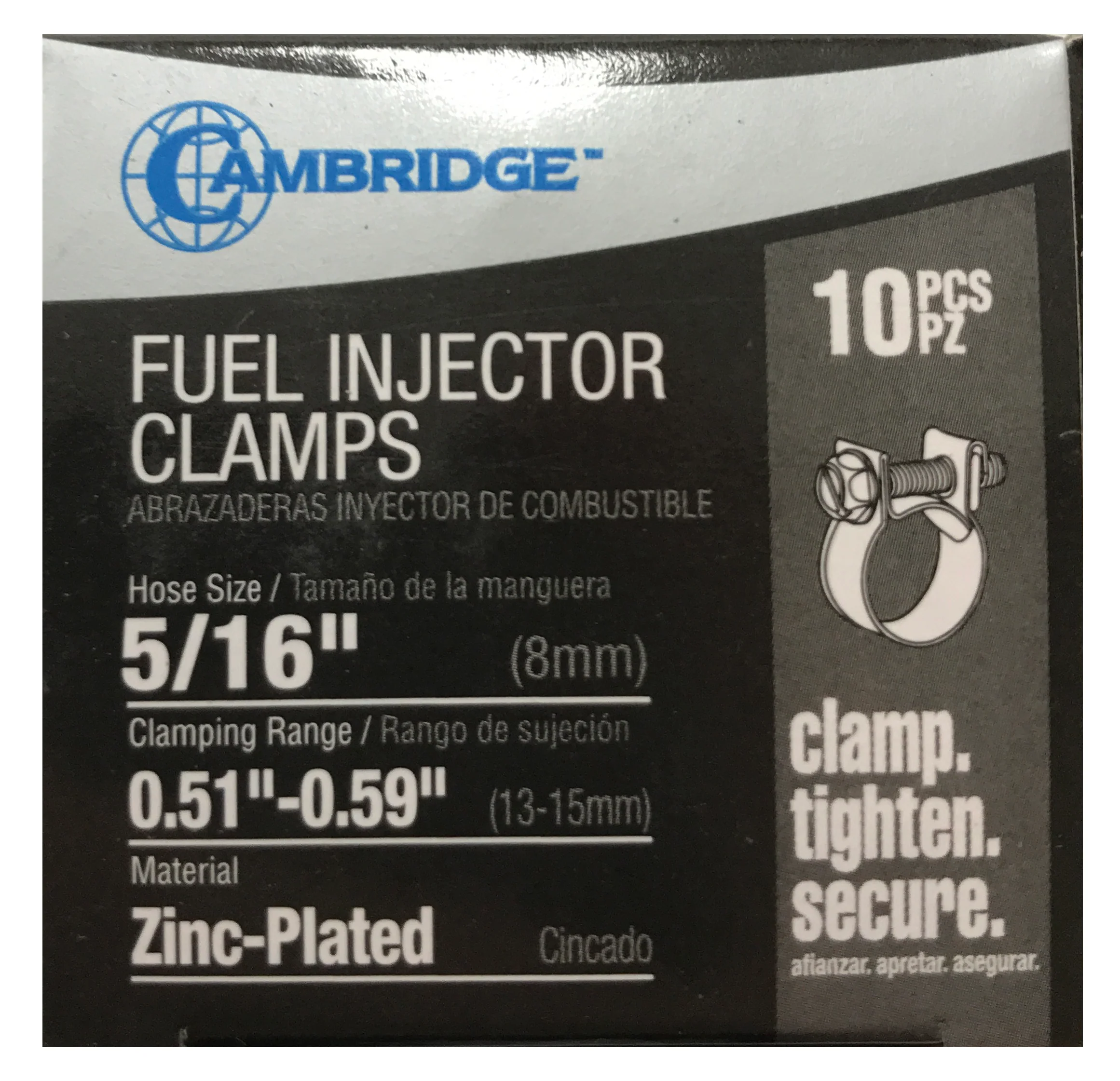 Fuel Injection Hose Clamps Solid Band 5/16" - 10 or 100 Pack - Image 2