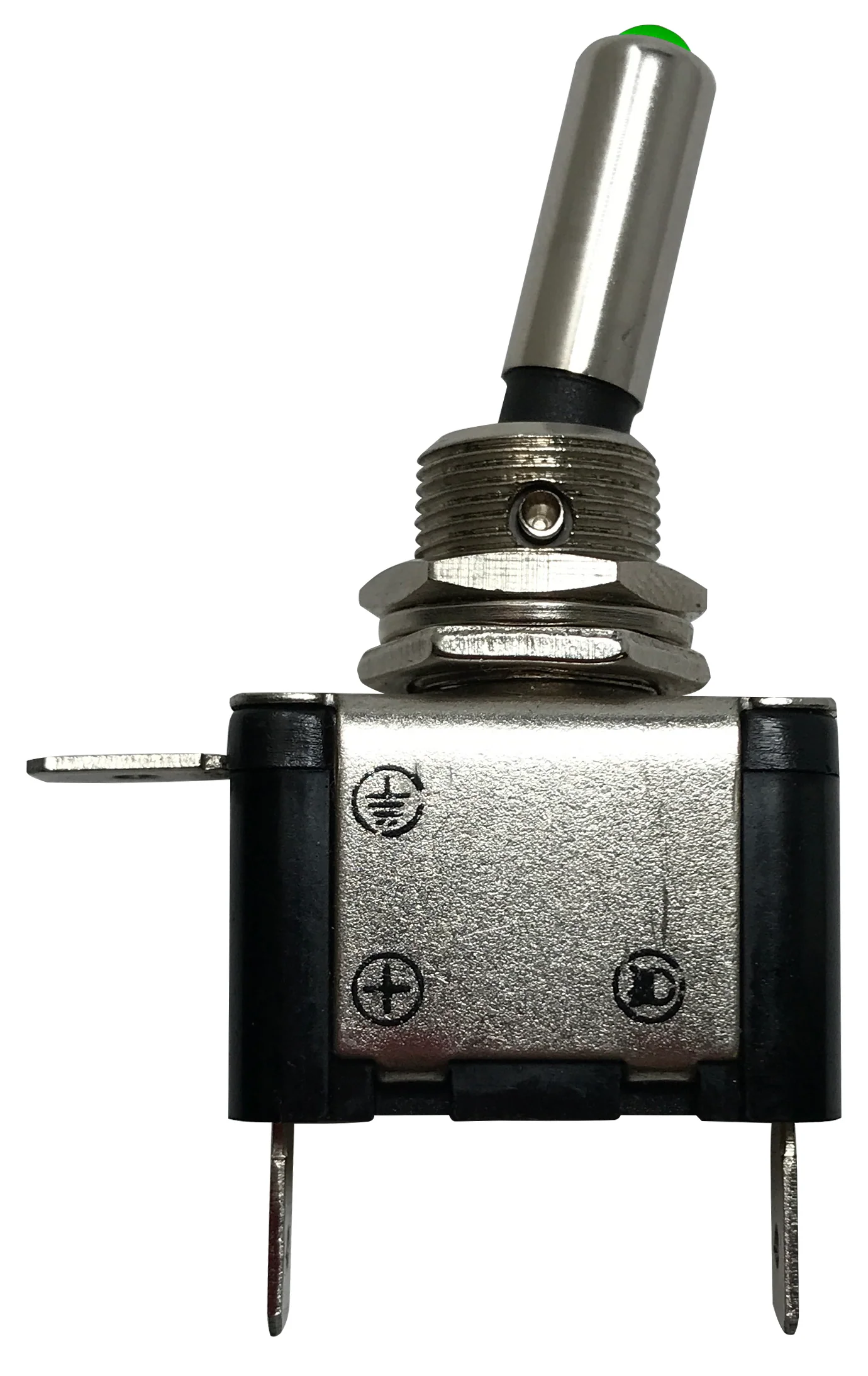 Green Heavy Duty LED Illuminated ON / OFF Metal Toggle Switch SPST - 20 Amps @ 12 Volts - Image 2